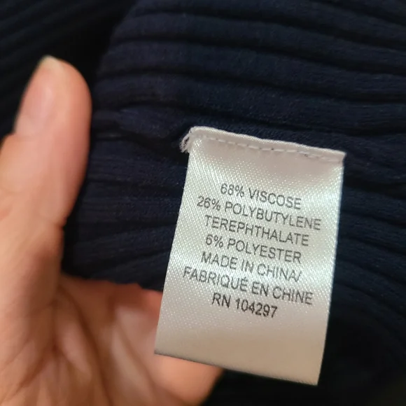 Milly Ruffle Sleeve Frilly Preppy V-neck Navy Sweater - Picture 4 of 4